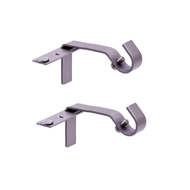 Kenney Fast Fit Pewter Silver Modern/Contemporary Curtain Rod Bracket 5/8 in. L