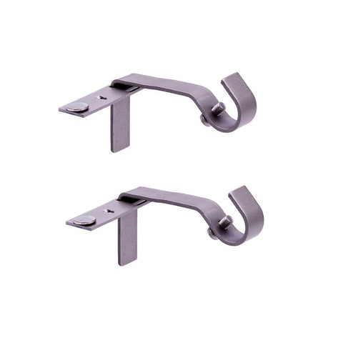 Kenney Fast Fit Pewter Silver Modern/Contemporary Curtain Rod Bracket 5/8 in. L
