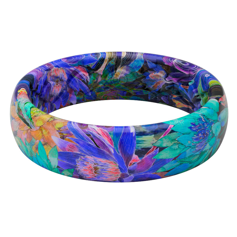 Groove Life Anillo fino redondo multicolor Aspire Twilight Blossom para mujer, de silicona, resistente al agua, Si