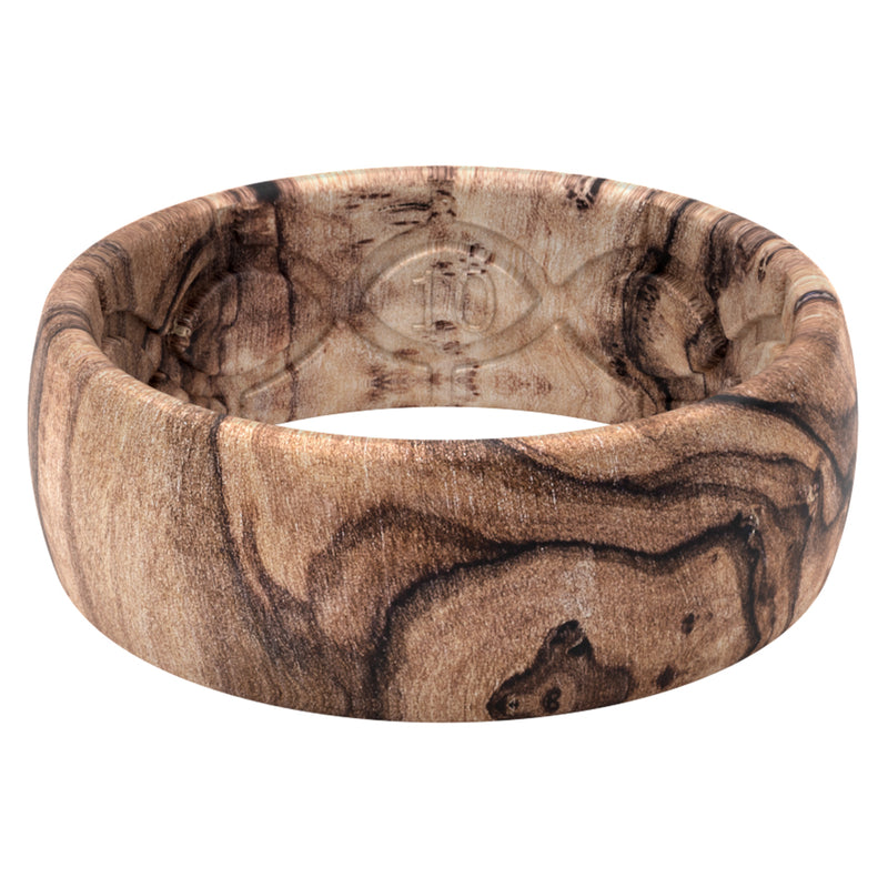Anillo Groove Life Mens Original Nomad de madera de raíz redondo marrón/negro de silicona resistente al agua talla 11