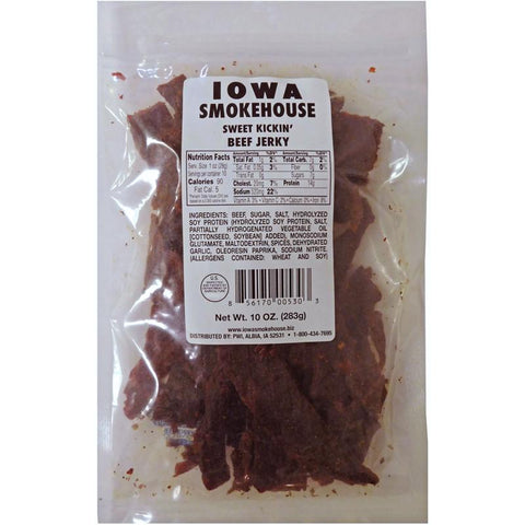 IOWA SMOKEHOUSE Sweet Kickin Beef Jerky 10 oz Packet (Pack of 6)