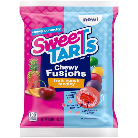 SweetTARTS Fusions Fruit Punch Medley Chewy Candy 5 oz (Pack of 12)