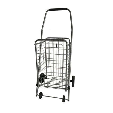 Apex 37.6 in. H X 14.8 in. W X 18.5 in. L 100 lb Gray Collapsible Shopping Cart