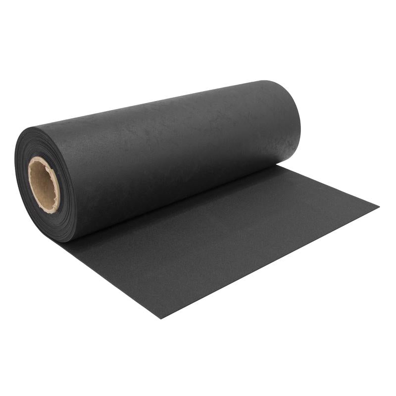Multy Home Alfombra de utilidad negra sin caucho de 27 pulg. de ancho x 50 pies de largo