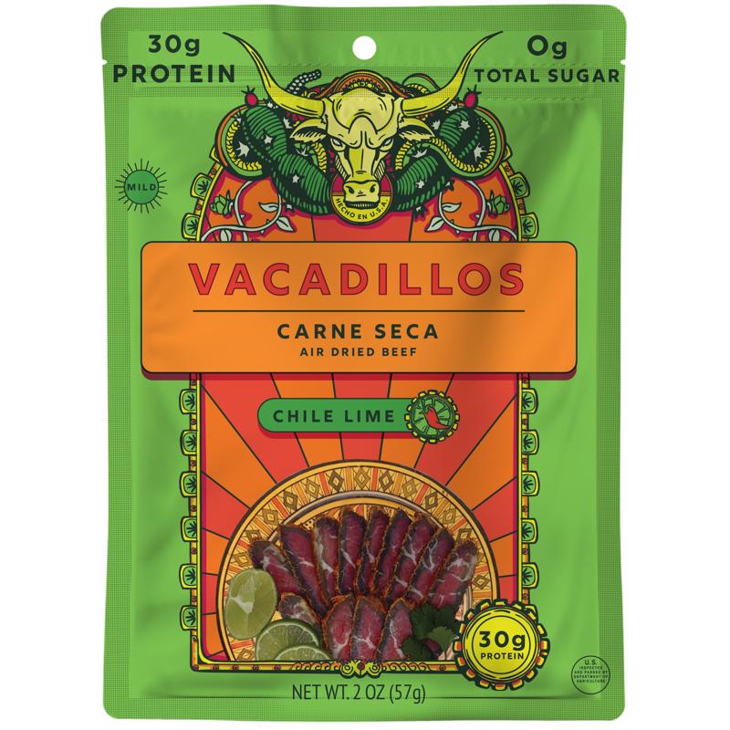Vacadillos Carne Seca Chile Lime Beef Strips 2 oz Bagged (Pack of 8)