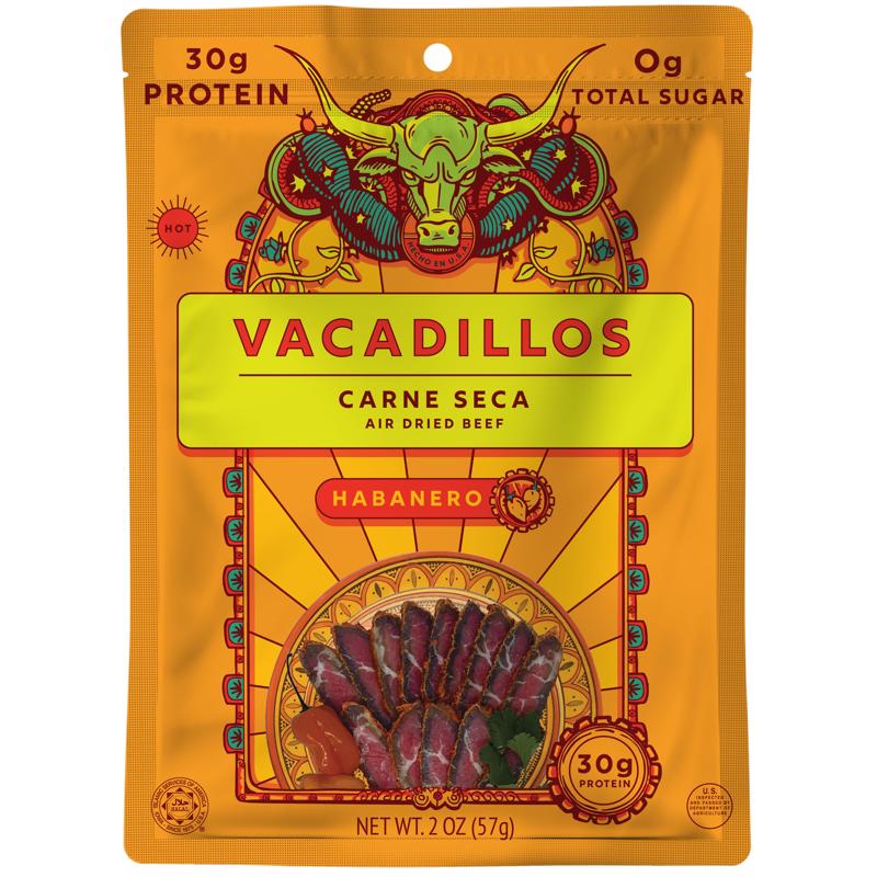 Vacadillos Carne Seca Habanero Beef Strips 2 oz Bagged (Pack of 8)