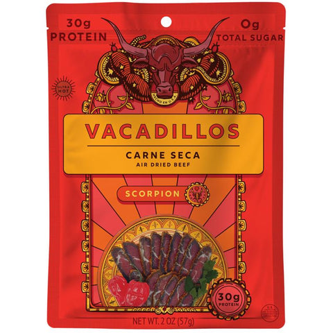 Vacadillos Carne Seca Scorpion Beef Strips 2 oz Bagged (Pack of 8)