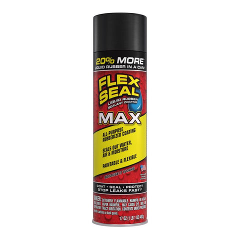 Flex Seal Family of Products Flex Seal MAX Black Rubber Spray Sealant 17 oz (Pack of 4)