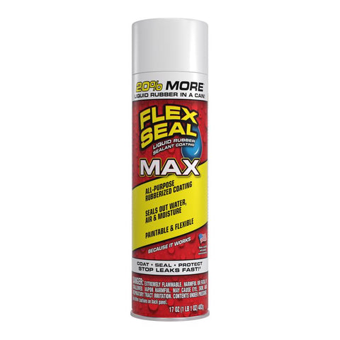 Flex Seal Family of Products Flex Seal MAX White Rubber Spray Sealant 17 oz (Pack of 4)