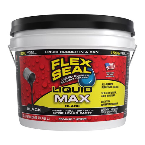 Flex Seal Family of Products Flex Seal MAX Black Liquid Rubber Sealant Coating 2.5 gal