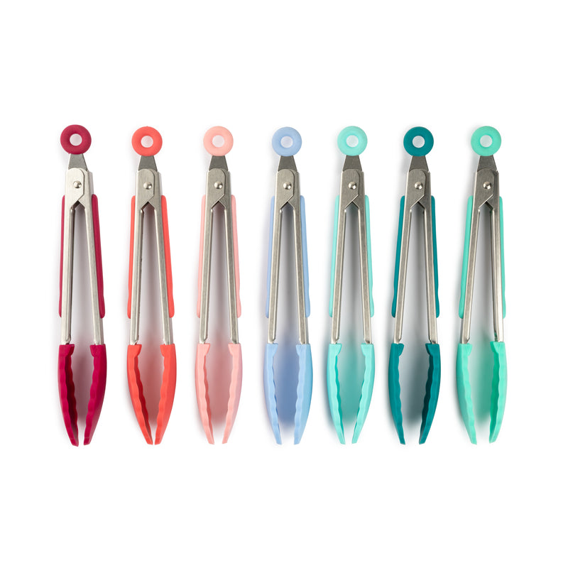 Core Kitchen Assorted Silicone/Stainless Steel Mini Locking Tongs (Pack of 18)