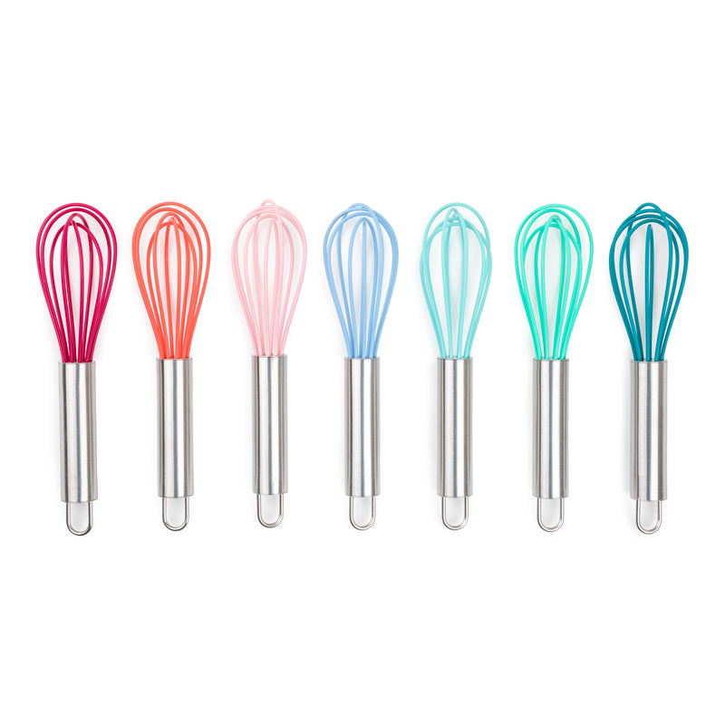 Core Kitchen Assorted Silicone/Stainless Steel Mini Whisk (Pack of 18)