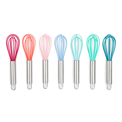 Core Kitchen Assorted Silicone/Stainless Steel Mini Whisk (Pack of 18)