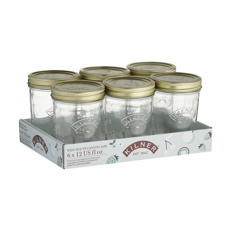 Kilner Wide Mouth Canning Jar 12 oz 6 pk (Pack of 2)
