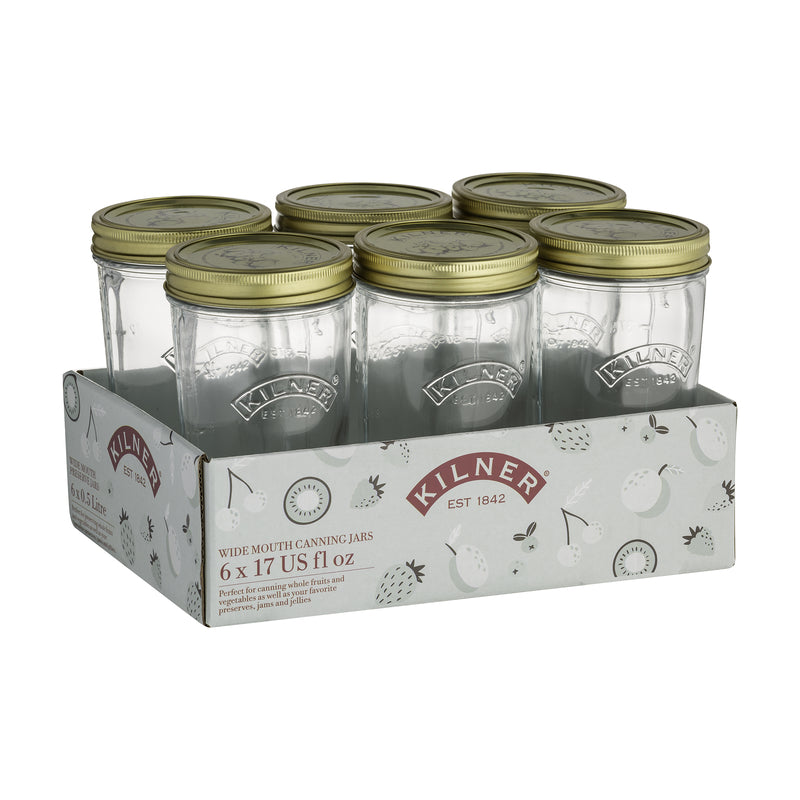 Kilner Wide Mouth Canning Jar 17 oz 6 pk (Pack of 2)