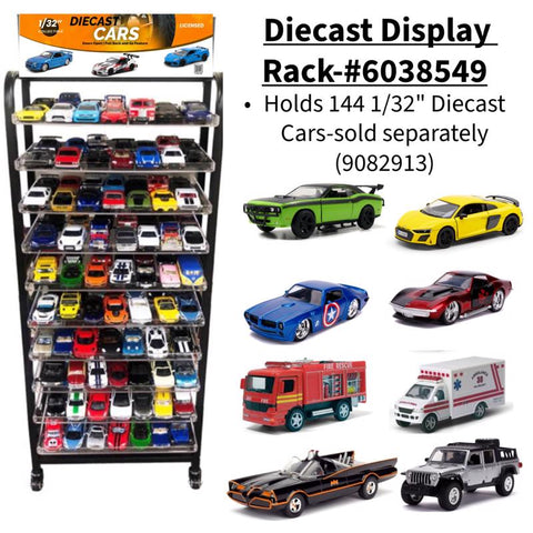 57 in. H X 18 in. W X 8 in. D Black Metal Diecast Display Rack