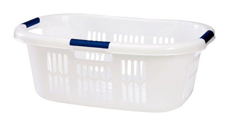 Rubbermaid Hip-Hugger White Plastic Laundry Basket (Pack of 6)