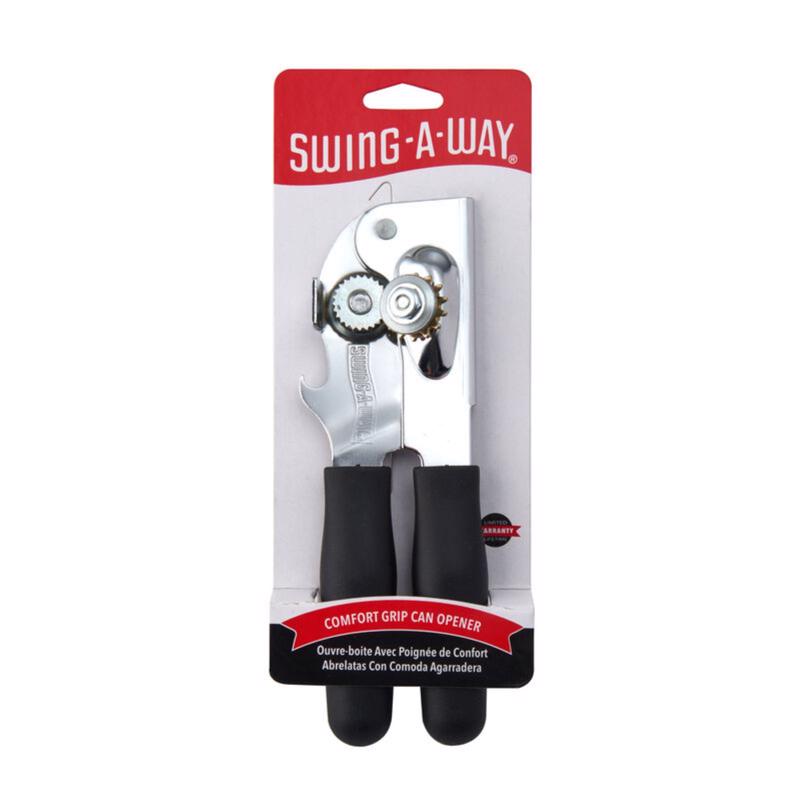 Abrelatas manual de acero negro Swing-A-Way