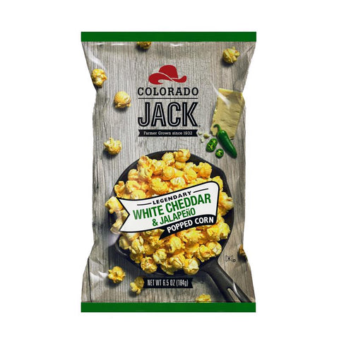 Colorado Jack Legendary White Cheddar and Jalapeno Gourmet Popcorn 6.5 oz Bagged (Pack of 12)