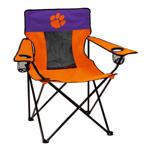 Logo Brands Elite Orange Clemson Folding Quad Chair