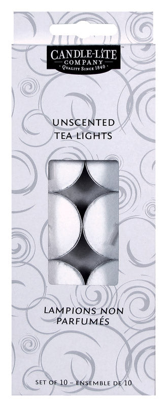 Candle-Lite White Unscented Scent Tea Light Candle (Pack of 12)