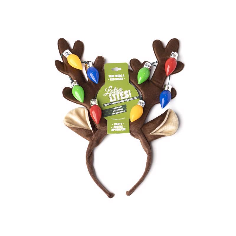 Lotsa Lites LED Antlers Headband 1 pk (Pack of 24)
