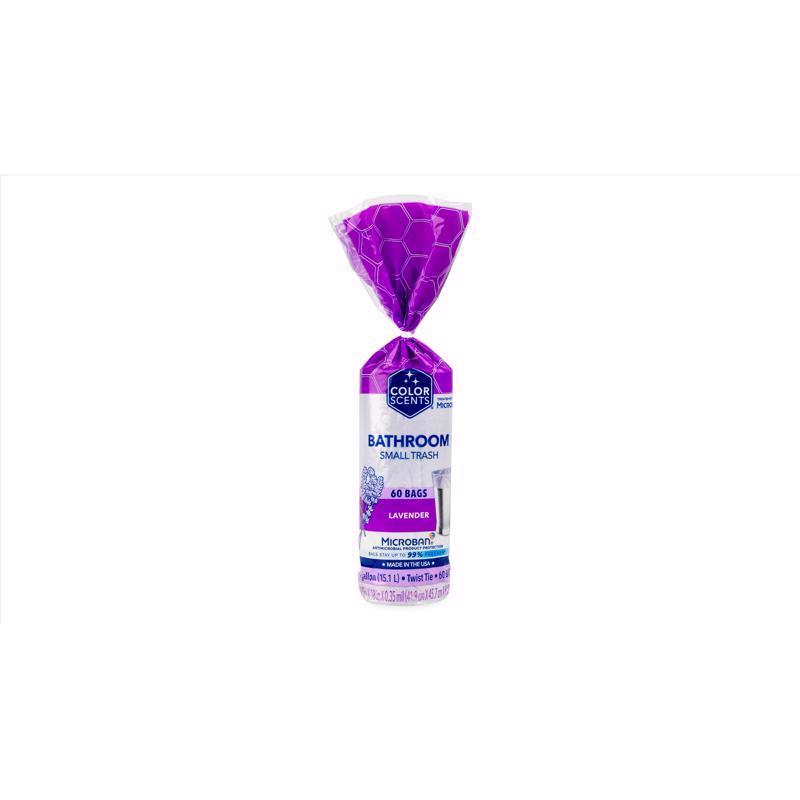 Color Scents 4 gal Lavender Trash Bags Twist Tie 60 pk (Pack of 8)