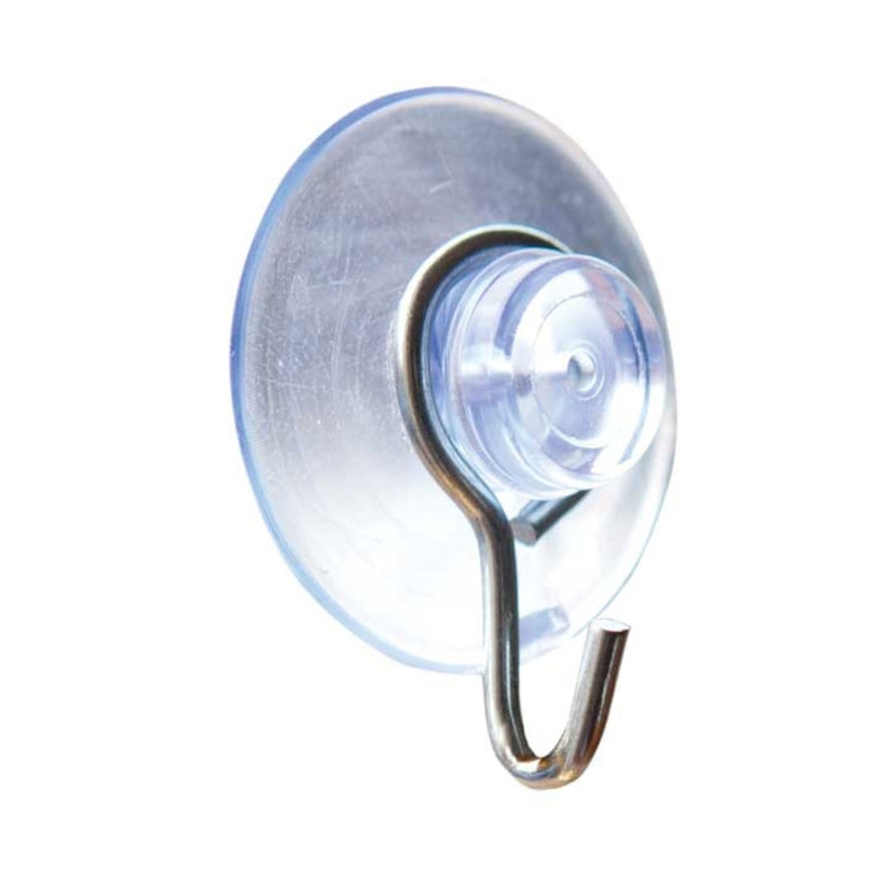 Crawford Medium Plastic Suction Cup Hook 1.6 in. L 1 pk (Pack of 80)