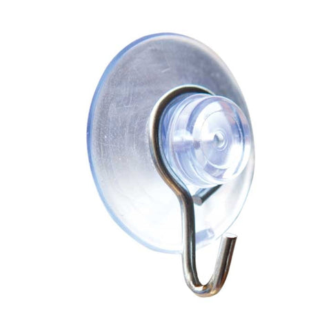 Crawford Medium Plastic Suction Cup Hook 1.6 in. L 1 pk (Pack of 80)