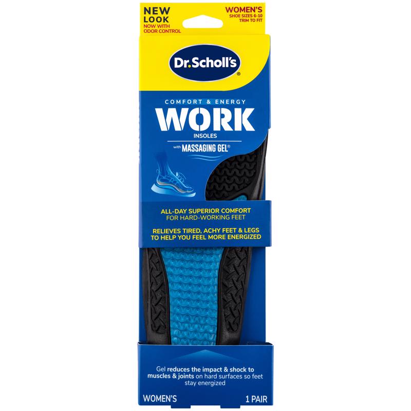 Dr Scholl's Work Massaging Gel Insoles 6-10 Blue 1 pair