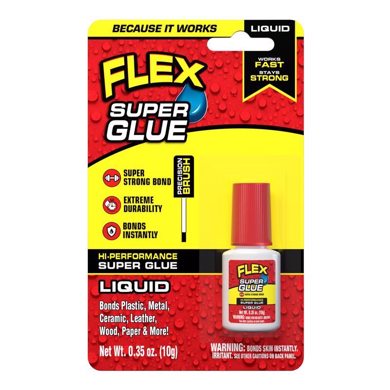 Familia de productos Flex Seal Flex Super Glue líquido Superpegamento transparente de alta resistencia de aplicación con pincel 10 g (Paquete de 8)