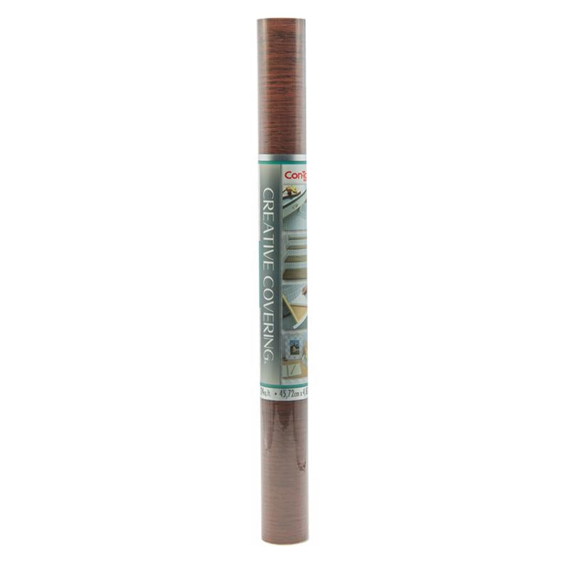 Con-Tact Creative Covering 16 ft. L X 1.8 in. W Tropical Walnut Self-Adhesive Shelf Liner (Pack of 6)