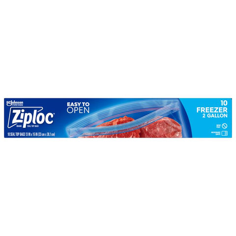 Bolsas transparentes para congelador Ziploc de 2 gal, paquete de 10 (Caja de 9)