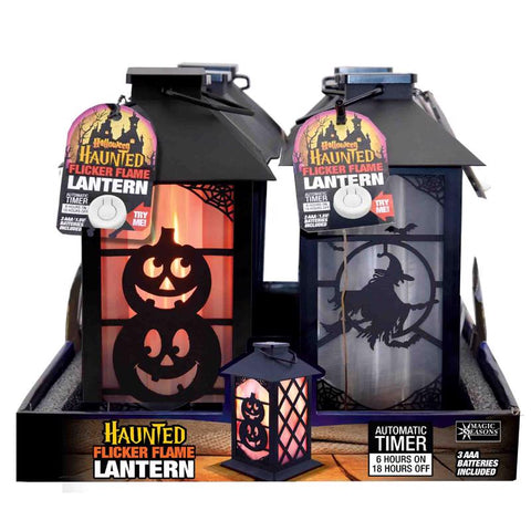 Magic Seasons 8 in. Haunted Flicker Flame Lantern Halloween Decor (Pack of 6)