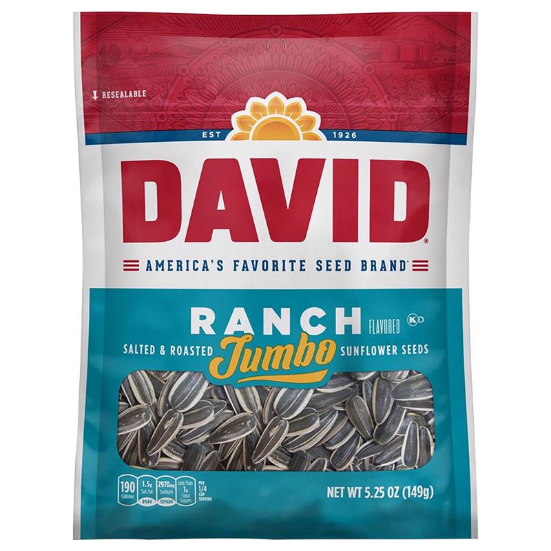 David Jumbo Ranch Sunflower Seeds 5.25 oz Bagged (Pack of 12)
