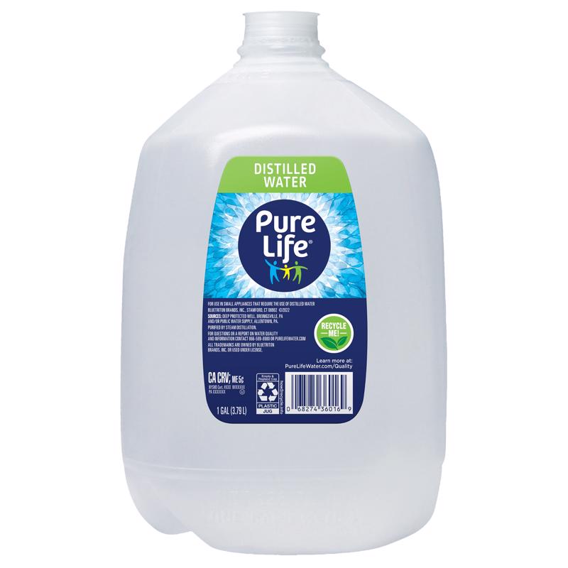 Agua embotellada destilada PureLife, 1 gal, 1 unidad (paquete de 6)