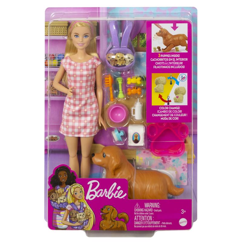 Mattel Barbie Muñeca y Set de Juego con Mascota Multicolor 16 piezas