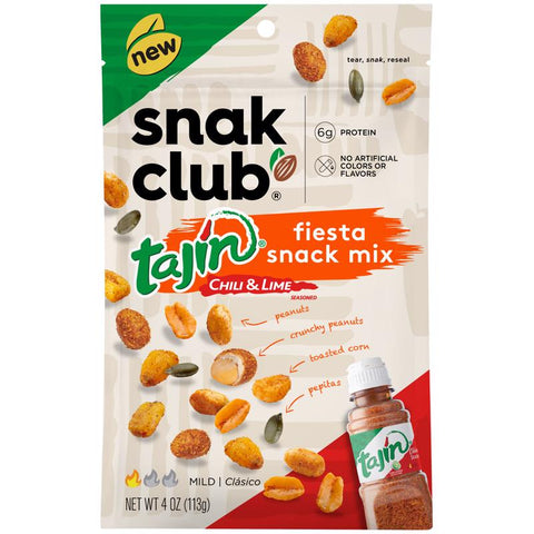 Snak Club Tajin Chili and Lime Fiesta Snack Mix 4 oz Bagged (Pack of 6)