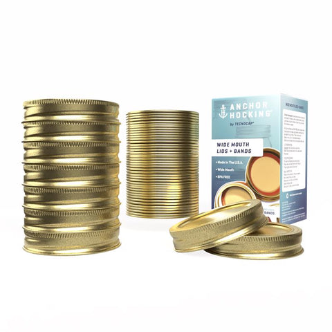 Tecnocap Anchor Hocking Wide Mouth Canning Lids and Bands 12 pk (Pack of 12)
