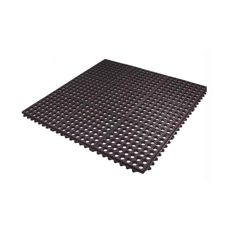 Southern Oaks 3 ft. W X 3 ft. L Black Anti-Fatigue Rubber Utility Mat