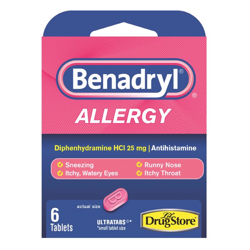 Benadryl Allergy Allergy Sinus Relief 6 ct 1 pk (Pack of 6)