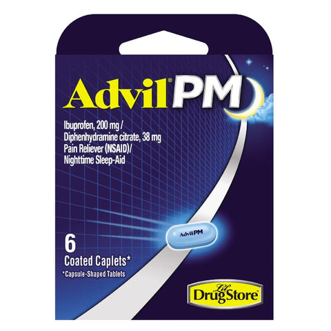 Advil PM Pain Reliever/Nightime Sleep Aid 6 ct 1 pk (Pack of 6)