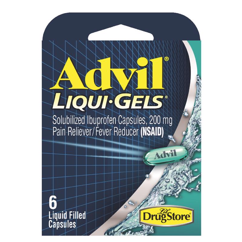 Advil Liqui-Gels Pain Reliever/Fever Reducer 6 ct 1 pk (Pack of 6)