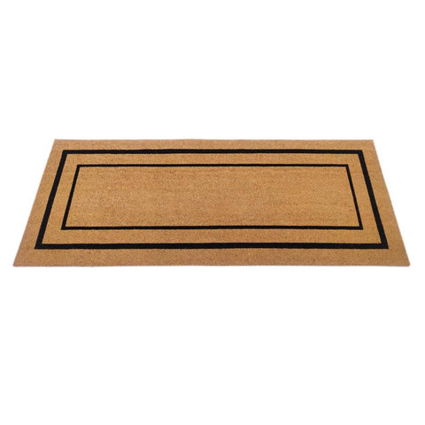 First Concept 24 in. W X 60 in. L Black/Natural Coir/Vinyl Door Mat