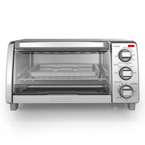 Black+Decker Stainless Steel Silver 4 slot Toaster Oven 9.33 in. H X 11.97 in. W X 17.2 in. D