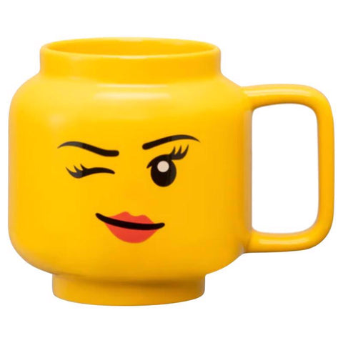 LEGO 17.9 oz Yellow BPA Free Winking Girl Mug (Pack of 6)