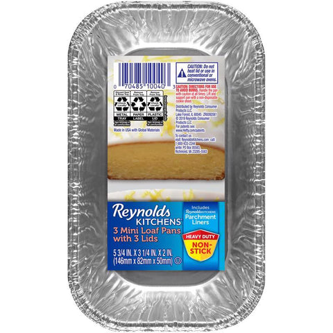 Reynolds Kitchens 3 in. W X 6 in. L Loaf Pan Blue 3 pc (Pack of 12)