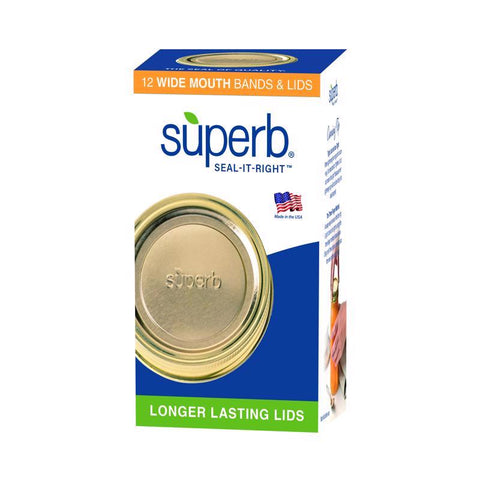 Superb Seal-It-Right Wide Mouth Canning Lids and Bands 12 pk (Pack of 12)