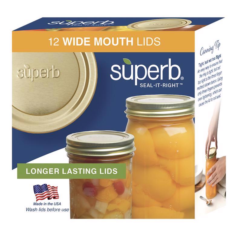 Superb Wide Mouth Canning Lid 12 pk (Pack of 24)