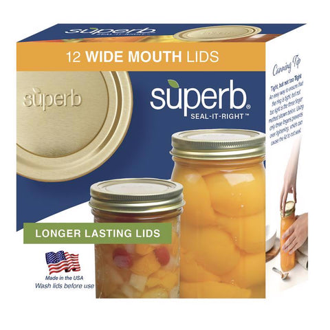 Superb Wide Mouth Canning Lid 12 pk (Pack of 24)